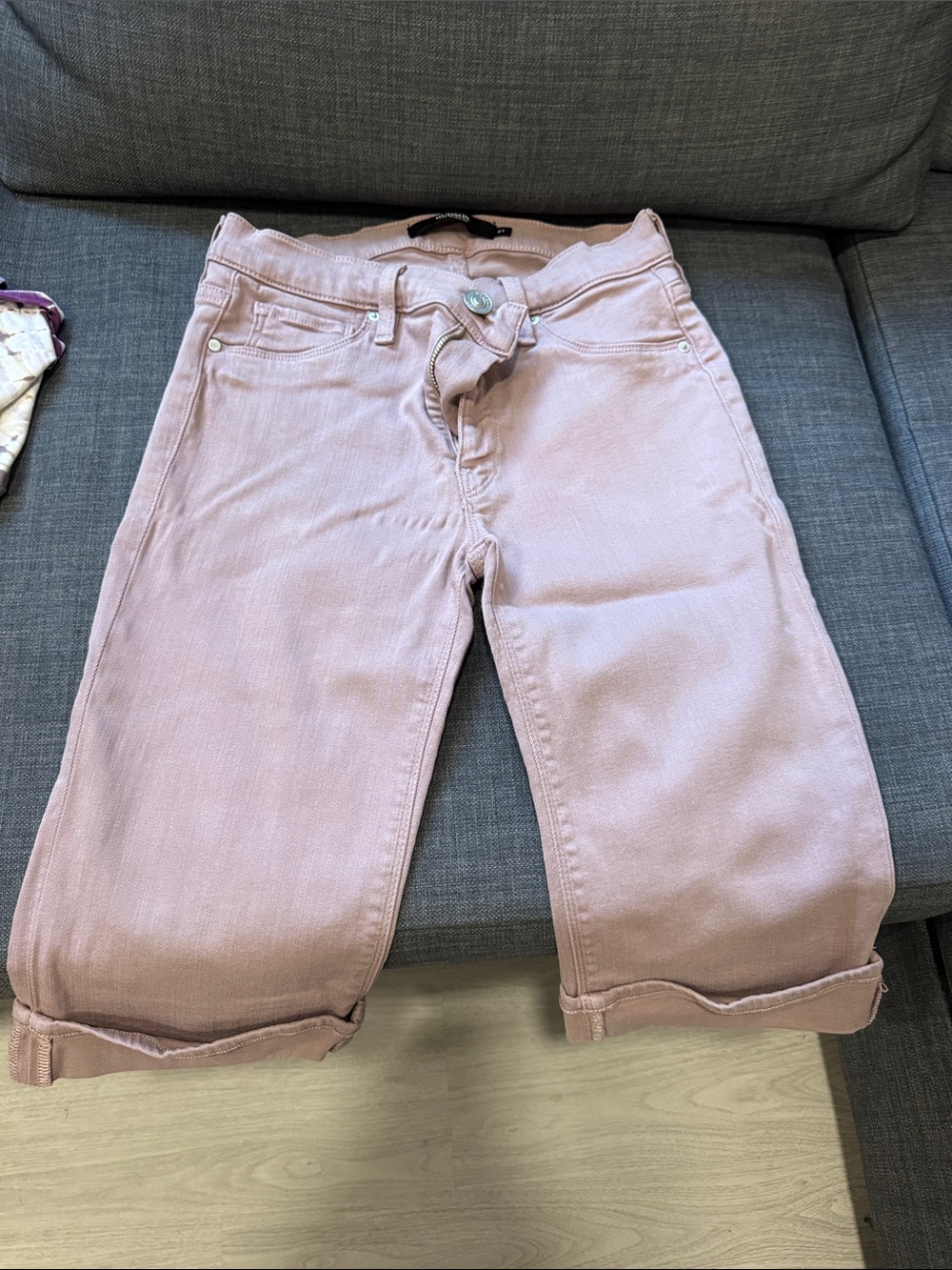 Hudson Jeans Women’s Light Pink Boyfriend Denim capris